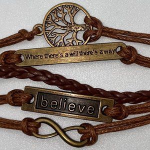 Dark Brown Handmade Multilayer Leather Bracelet